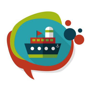 Gemi Tekne uzun gölge, eps10 düz simgesiyle