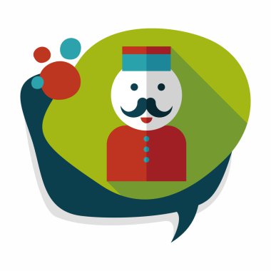 Hotel belboy düz Icon uzun gölge, eps10 ile