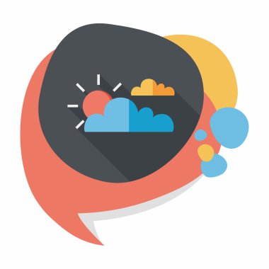 Uzun Gölge, eps10 ile güneş ve bulut düz simgesi