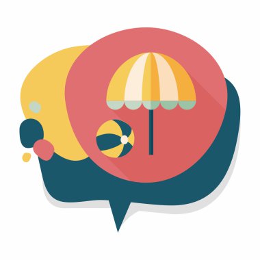 plaj şemsiyesi uzun gölge, eps10 ile topu düz simgesiyle