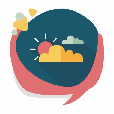 Uzun Gölge, eps10 ile güneş ve bulut düz simgesi