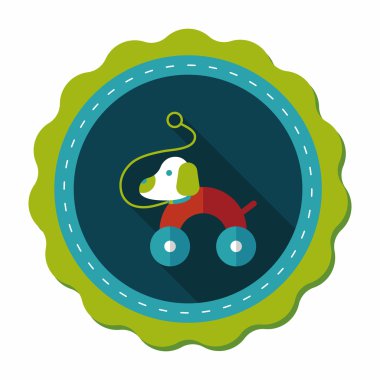 oyuncak köpek uzun gölge, eps 10 düz simgesiyle