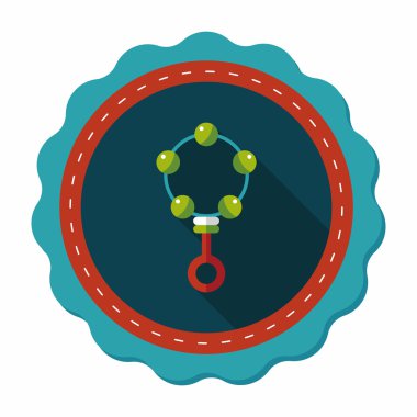 Bebek çıngırağı düz simgesi ile uzun gölge, eps10