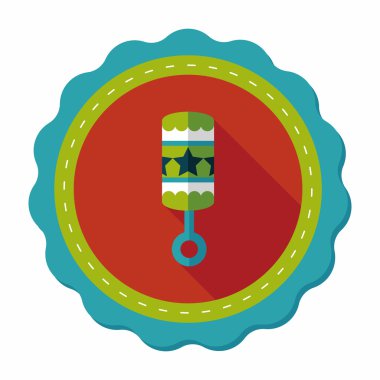 Bebek çıngırağı düz simgesi ile uzun gölge, eps10