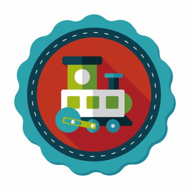 Tren oyuncak uzun gölge, eps 10 düz simgesiyle