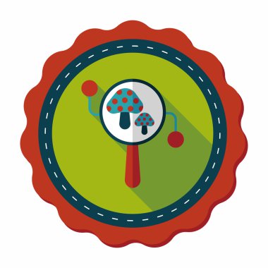 Bebek çıngırağı düz simgesi ile uzun gölge, eps10