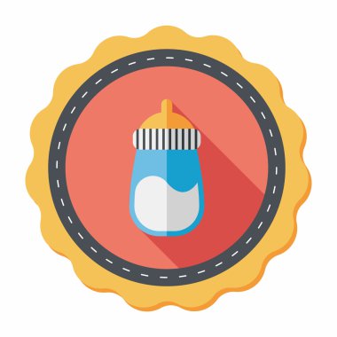 bebek şişe uzun gölge, eps 10 düz simgesiyle