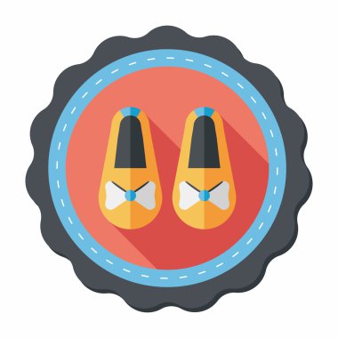 uzun gölge ile bebek patik düz simgesi