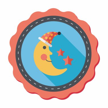 Uzun Gölge, eps10 düz simgesiyle ay ve yıldız