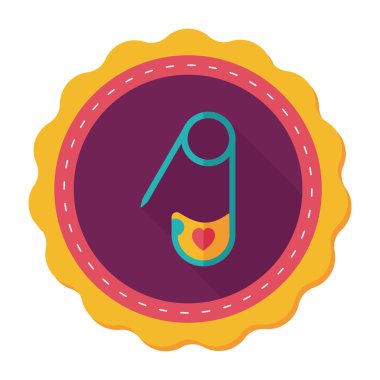 çengelli iğne ile uzun gölge, eps 10 düz simgesi