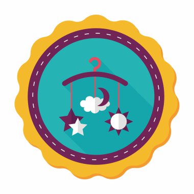 oyuncak uzun gölge, eps 10 düz simgesiyle asılı Bebek karyolası/beşik