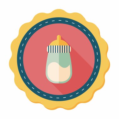 bebek şişe uzun gölge, eps 10 düz simgesiyle