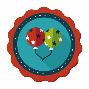 Balonlar düz simgesi ile uzun gölge, eps10