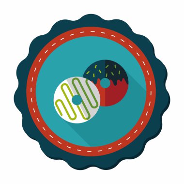 Donut düz simgesi ile uzun gölge, eps10