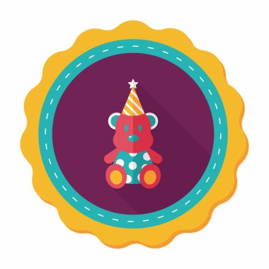 Uzun Gölge, eps10 ile Doğum oyuncak ayı düz simgesi