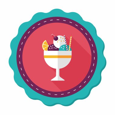 Uzun Gölge, eps10 dondurma düz simgesi