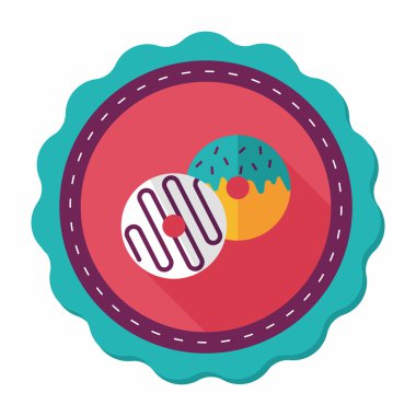 Donut düz simgesi ile uzun gölge, eps10