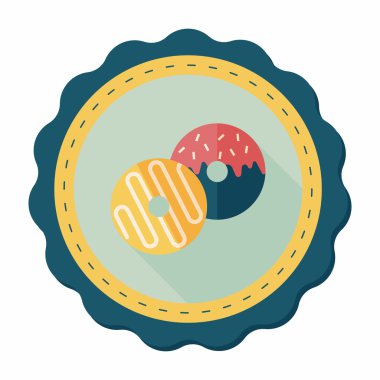 Donut düz simgesi ile uzun gölge, eps10