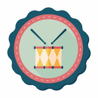 Uzun Gölge, eps10 davul düz simgesi