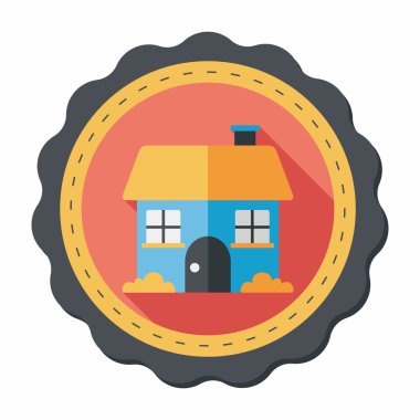 Bina evi uzun gölge, eps10 düz simgesiyle