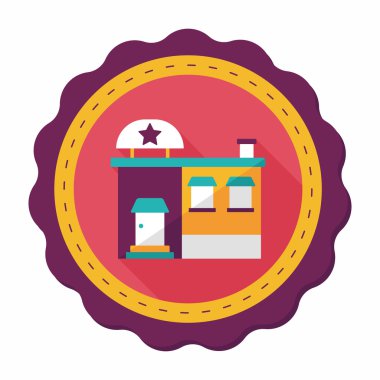 Bina Fabrika düz simgesi ile uzun gölge, eps10