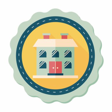 Bina uzun gölge, eps10 düz simgesiyle