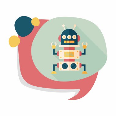 Robot kavramı uzun gölge, eps10 düz simgesiyle