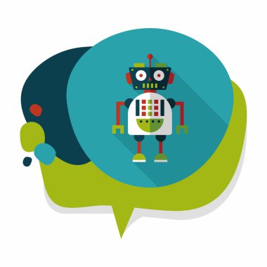 Robot kavramı uzun gölge, eps10 düz simgesiyle