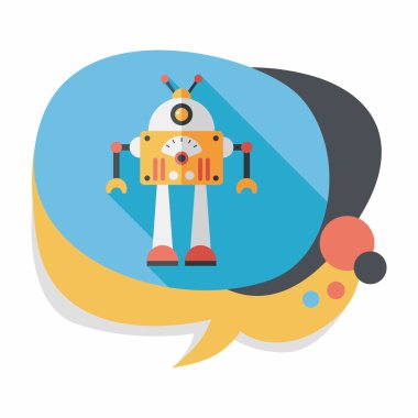 Robot kavramı uzun gölge, eps10 düz simgesiyle