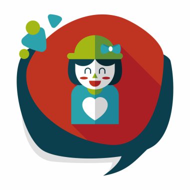 Sevgililer günü kız uzun gölge, eps10 düz simgesiyle