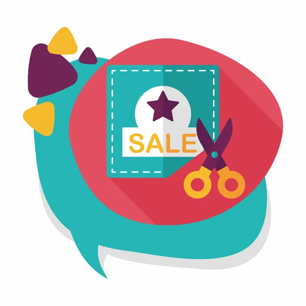 Shopping sale coupon flat icon with long shadow,eps10 — Stock Vector