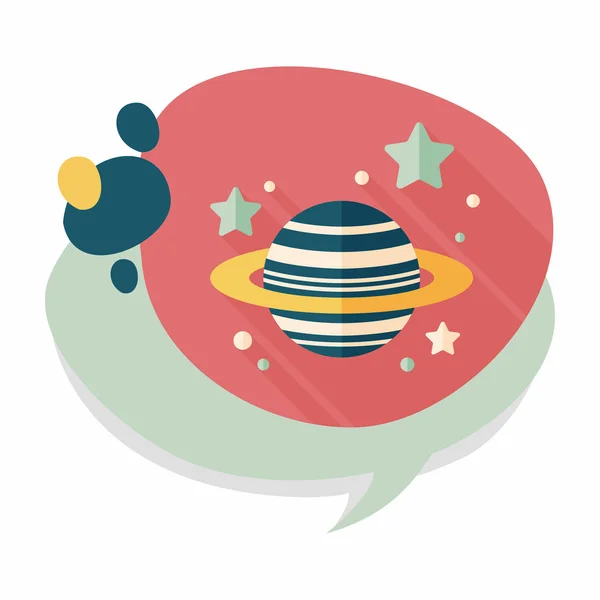 Space planet flat icon with long shadow, eps10 — стоковый вектор