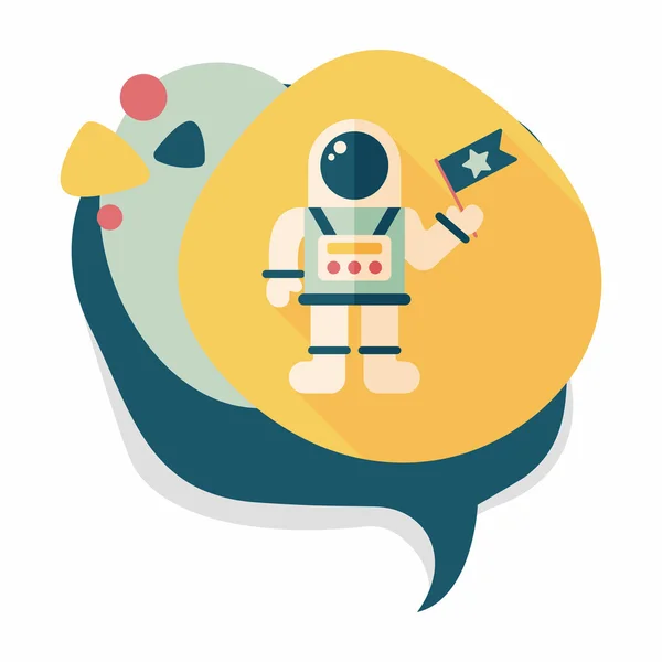 Space Astronaut flat icon with long shadow, eps10 — Stock Vector