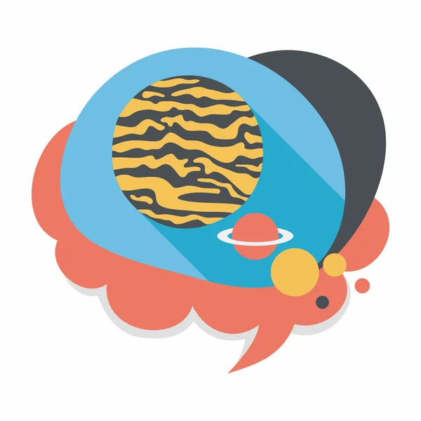 Space planet flat icon with long shadow, eps10 — стоковый вектор