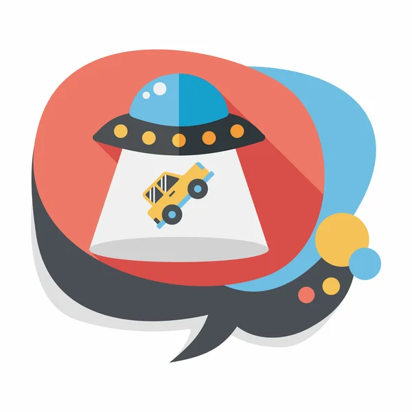 Space UFO flat icon with long shadow, eps10 — Stock Vector