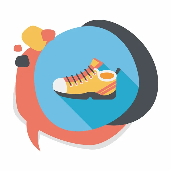 Sneaker flat icon with long shadow,eps10 — Stock Vector