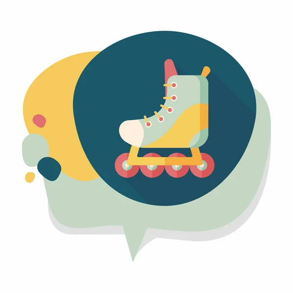 Roller skates flat icon with long shadow,eps10 — Stock Vector