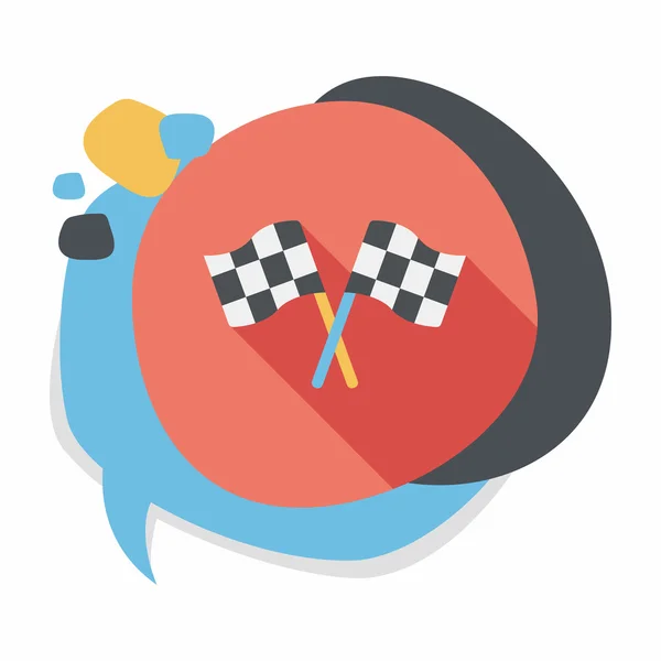 Racing flags flat icon with long shadow, eps10 — стоковый вектор