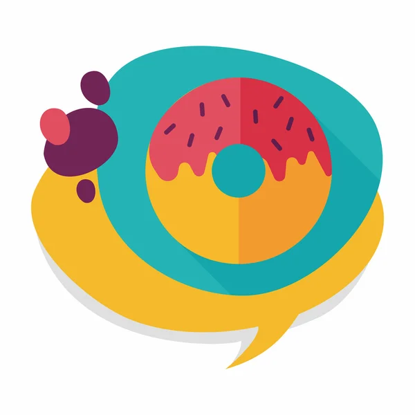 Donut platte pictogram met lange schaduw, eps10 — Stockvector