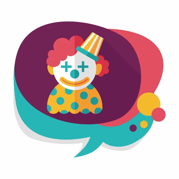Clown icône plate avec ombre longue, eps10 — Image vectorielle
