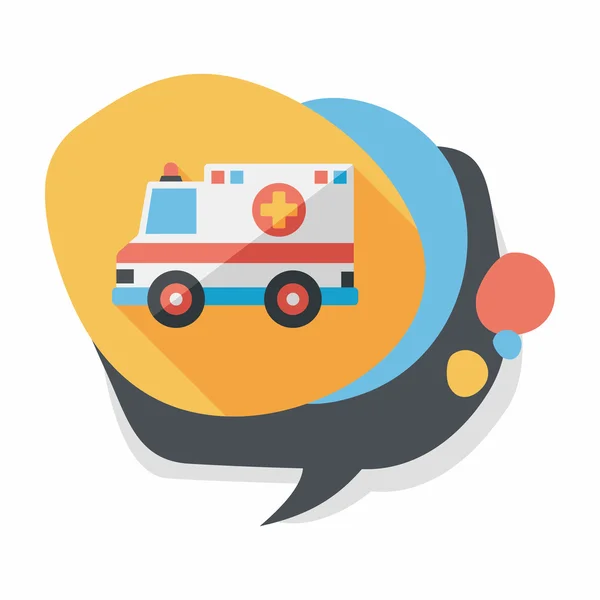 Transport ambulans flat ikonen med långa skugga, eps10 — Stock vektor