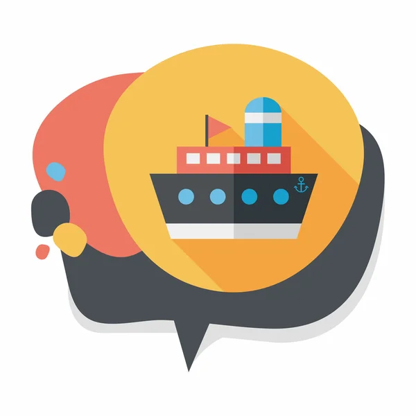 Ship boat flat icon with long shadow,eps10 — Stock Vector