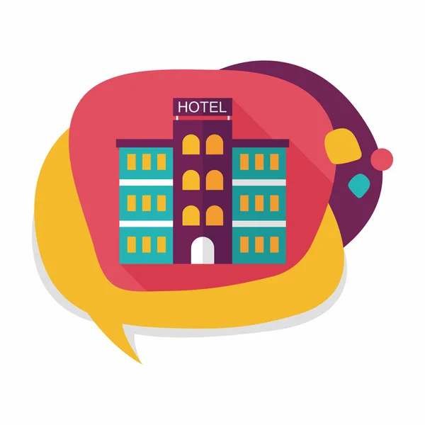 Hotel platte pictogram met lange schaduw, eps10 — Stockvector