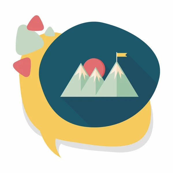 Mountain tourist flat icon with long shadow, eps10 — стоковый вектор