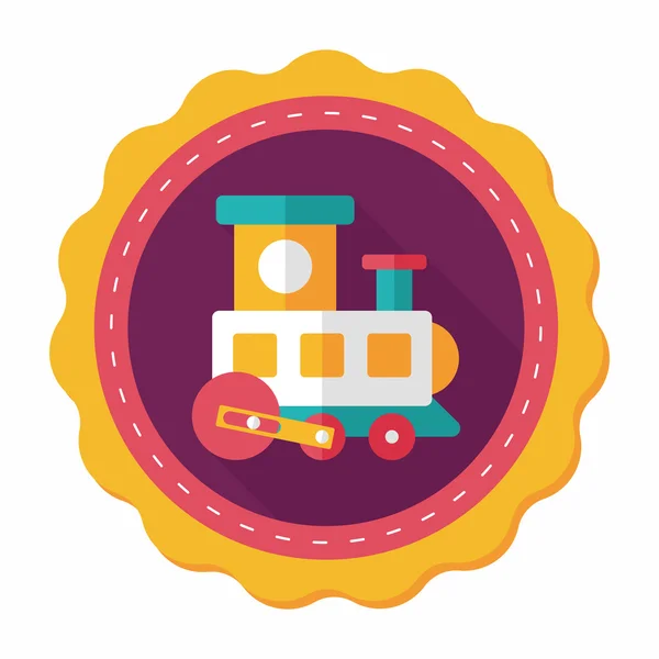 Train toy flat icon with long shadow, EPS 10 — стоковый вектор