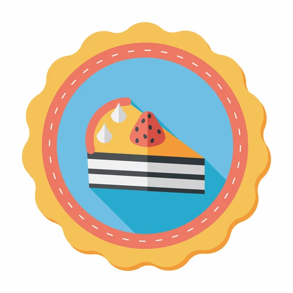 Gâteau d'anniversaire icône plate avec ombre longue, eps10 — Image vectorielle