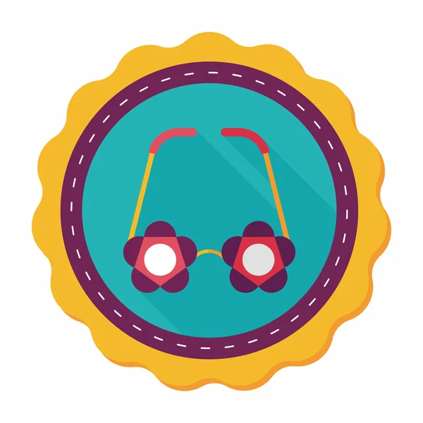 Gafas de flores icono plano con sombra larga, eps10 — Vector de stock