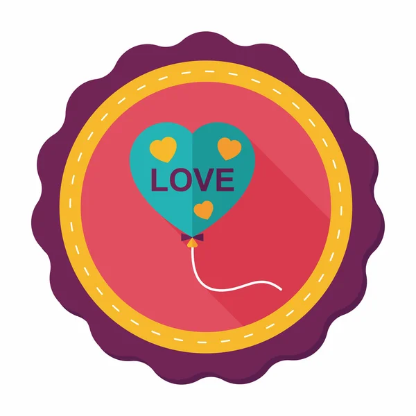 Globos de amor icono plano con sombra larga, eps10 — Vector de stock