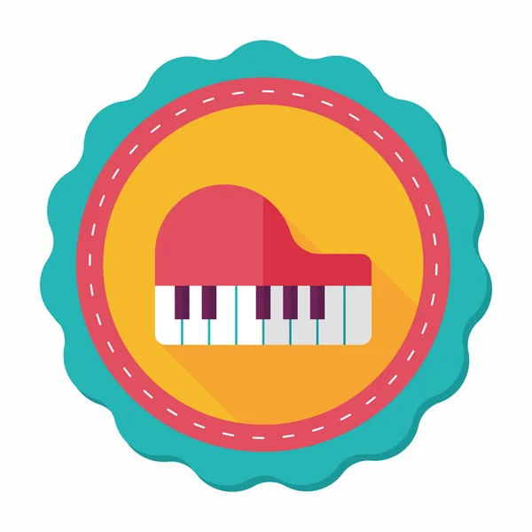 Piano icono plano con sombra larga, eps10 — Vector de stock