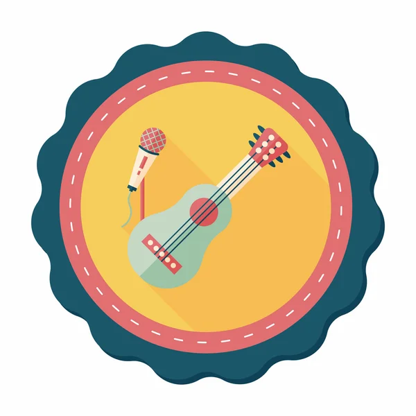 Guitar flat icon with long shadow,eps10 — Stock Vector